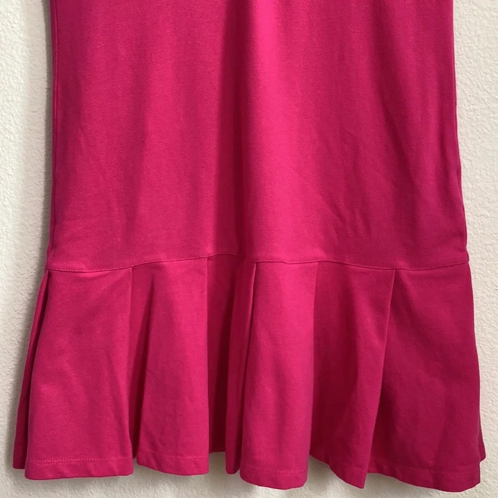 TOMMY HILFIGER Girls Pink Collared Drop-Waist Pleated Polo Dress Sz L (12-14) - Picture 3 of 6
